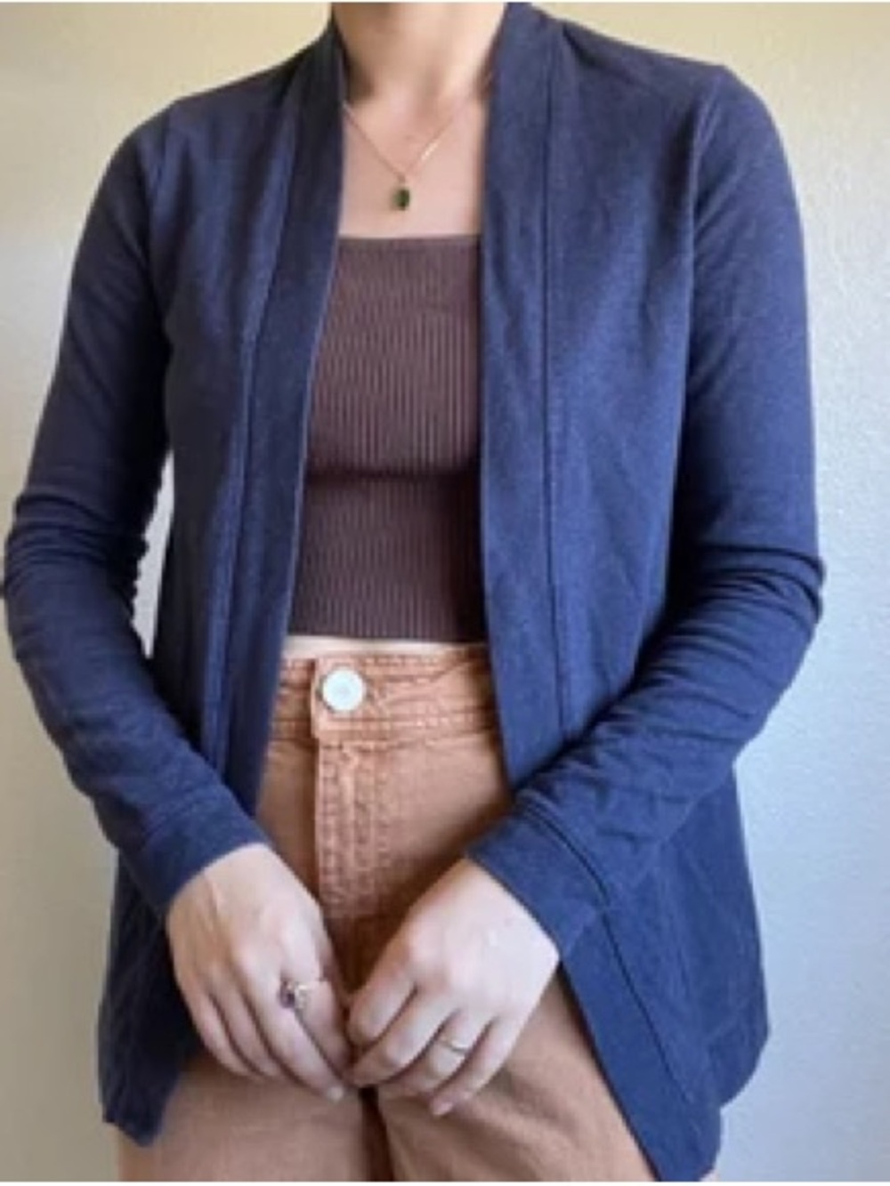 Marine Layer Ultra Soft Open Front Ocean Blue Women's Cardigan Sweater Size L